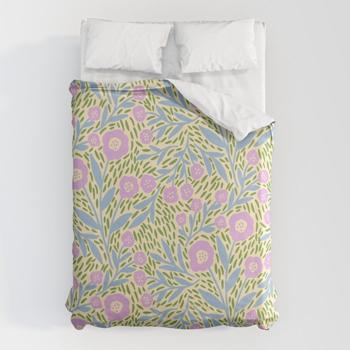 Botanical Garden - Lilac, Blue and Green  Duvet Cover Gallery Image 1
