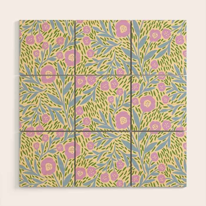 Botanical Garden - Lilac, Blue and Green  Wood Wall Art Gallery Image 1