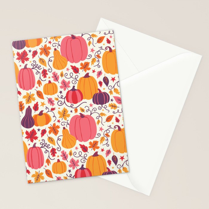 Cozy Pumpkin Patch Stationery Card Gallery Image 2