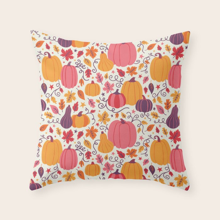 Cozy Pumpkin Patch Throw Pillow Gallery Image 6