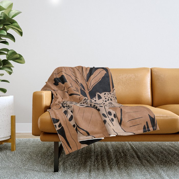Minimal Jungle Abstract Art 1 Throw Blanket Gallery Image 1