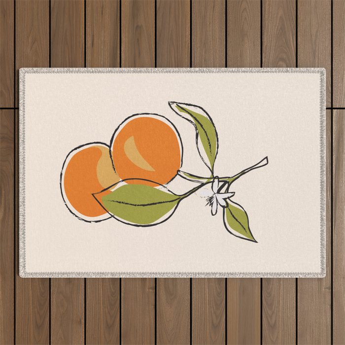 Modern Minimalist Oranges Outdoor Rug Gallery Image 1