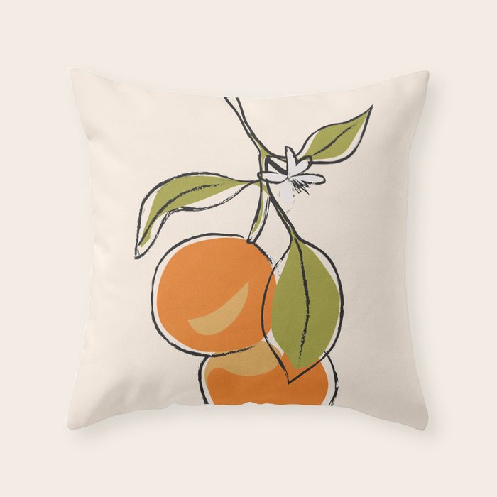 Modern Minimalist Oranges Throw Pillow Gallery Image 1