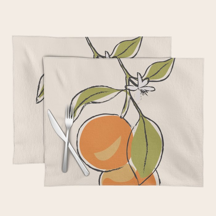 Modern Minimalist Oranges Placemat Gallery Image 1