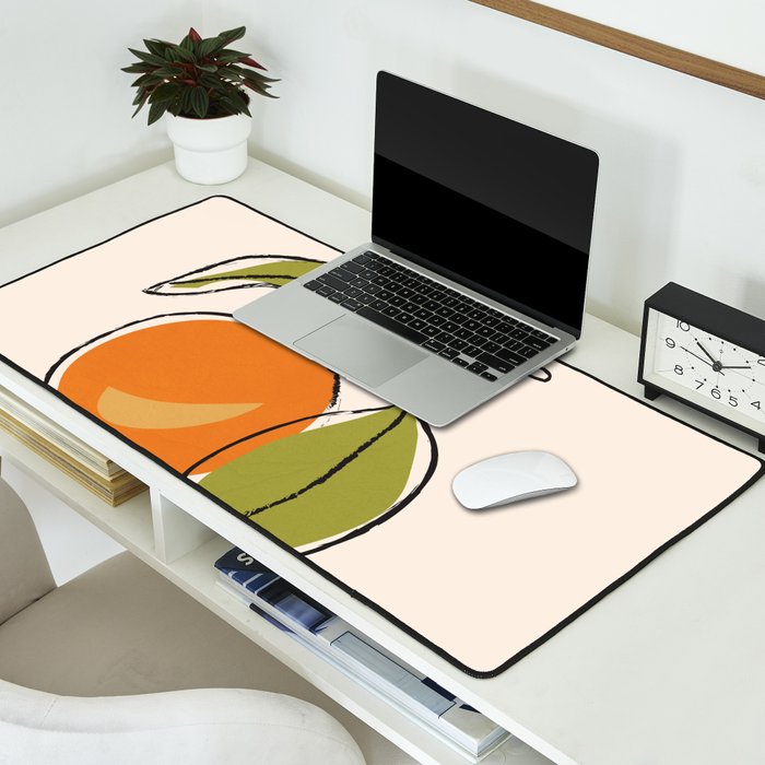 Modern Minimalist Oranges Desk Mat Gallery Image 2