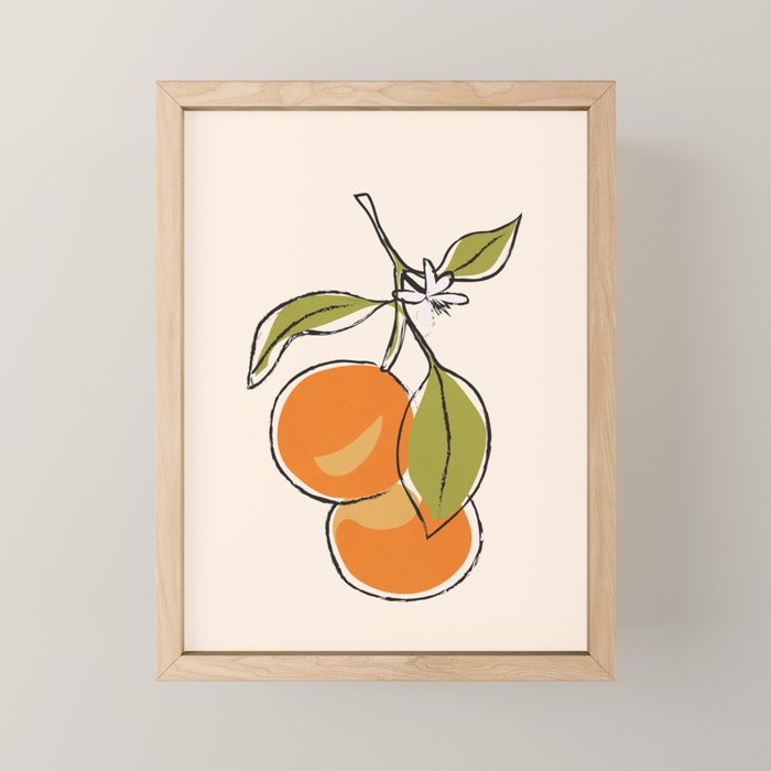 Modern Minimalist Oranges Mini Art Print Gallery Image 1