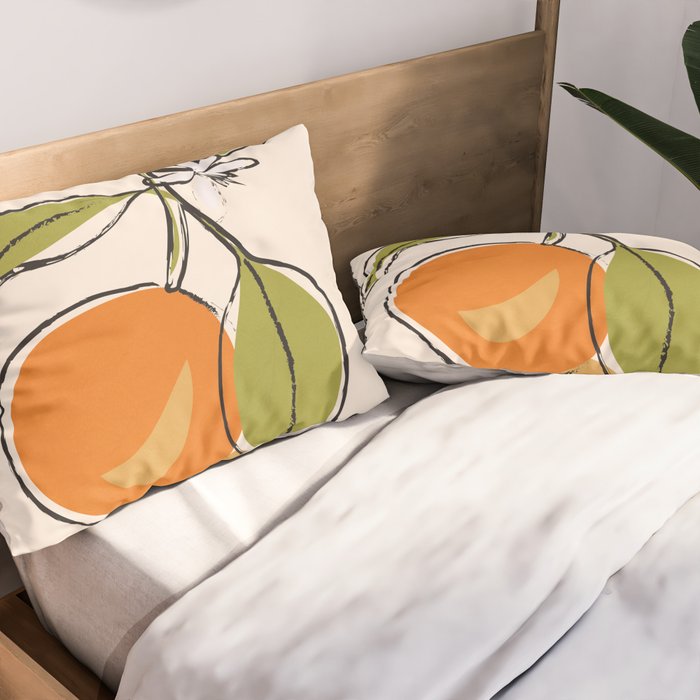 Modern Minimalist Oranges Pillow Sham Gallery Image 2