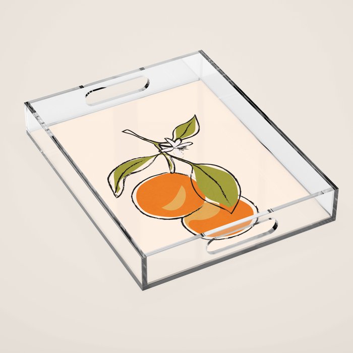 Modern Minimalist Oranges Acrylic Tray Gallery Image 1