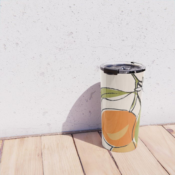 Modern Minimalist Oranges Travel Mug Gallery Image 4