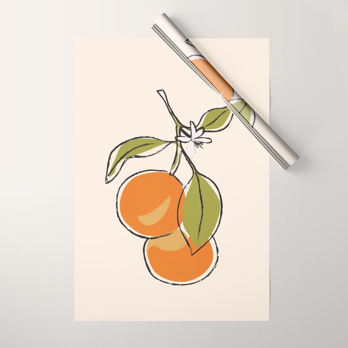 Modern Minimalist Oranges Wrapping Paper Gallery Image 1