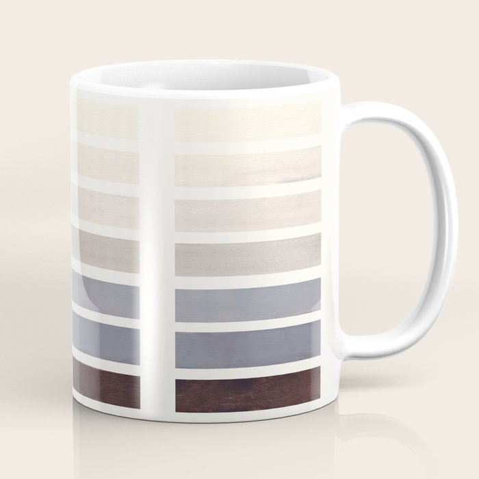 Grey Taupe Watercolor Gouache Geometric Square Matrix Pattern Coffee Mug Gallery Image 1