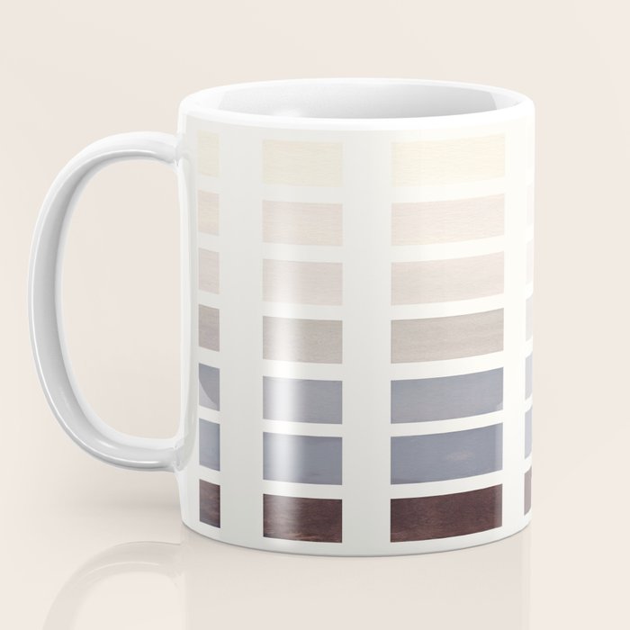 Grey Taupe Watercolor Gouache Geometric Square Matrix Pattern Coffee Mug Gallery Image 3