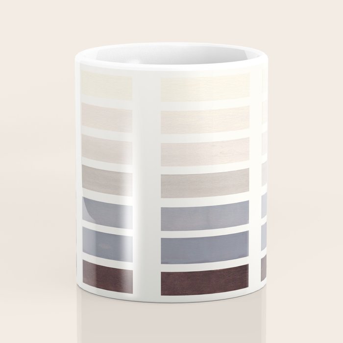 Grey Taupe Watercolor Gouache Geometric Square Matrix Pattern Coffee Mug Gallery Image 4