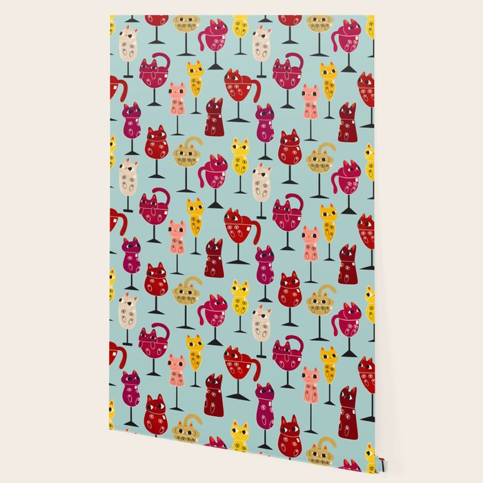 Feline Wine - Cats in Wine Glasses Wallpaper Gallery Image 2