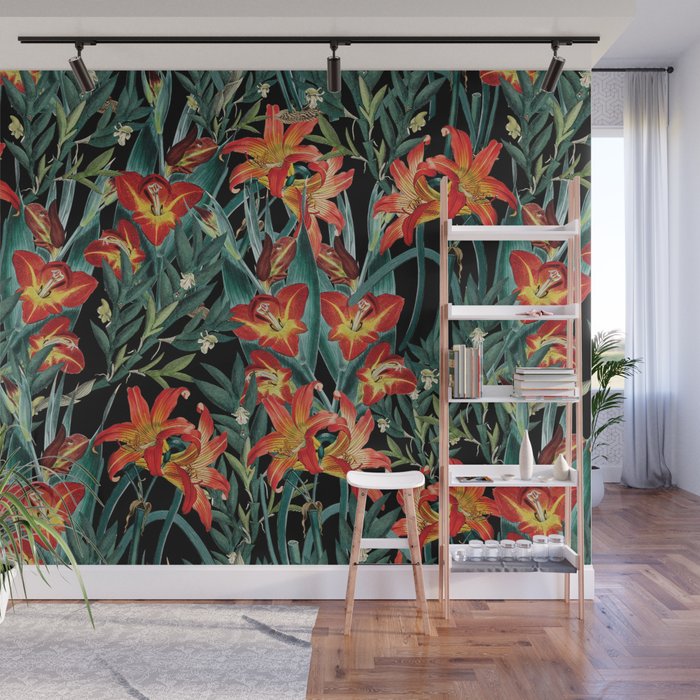 Botanical Night Garden Wall Mural Gallery Image 1