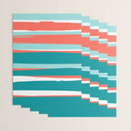Colorful Stripes, Coral, Teal and Aqua Wrapping Paper Gallery Image 3