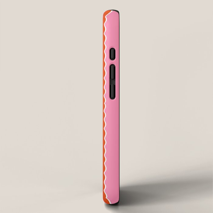 Pink and Orange, Wavy, Squiggle, Scallop, Stripes iPhone Case Gallery Image 2
