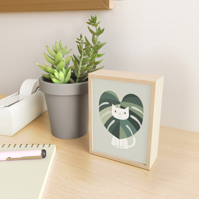 Cat an Plant 62: A Green Lion Mini Art Print Gallery Image 2