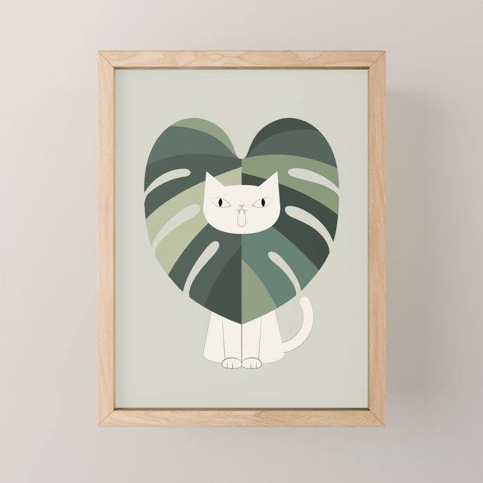 Cat an Plant 62: A Green Lion Mini Art Print Gallery Image 1