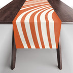 Wavy Stripes XLVIII - Bright Retro Red Table Runner Gallery Image 1