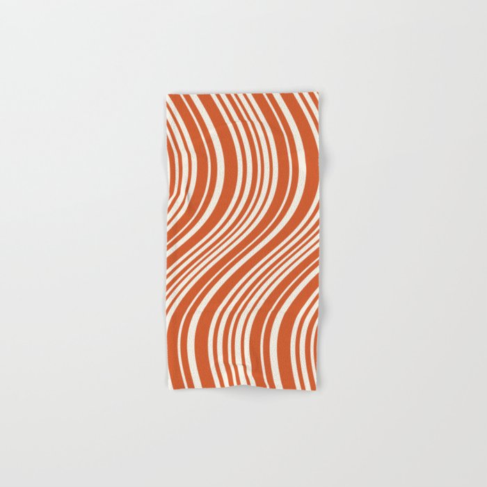Wavy Stripes XLVIII - Bright Retro Red Bath Towel Gallery Image 1