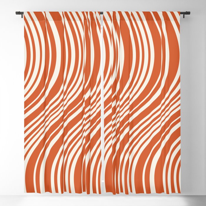 Wavy Stripes XLVIII - Bright Retro Red Window Curtain Gallery Image 5