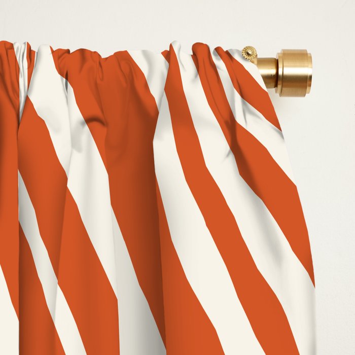 Wavy Stripes XLVIII - Bright Retro Red Window Curtain Gallery Image 2