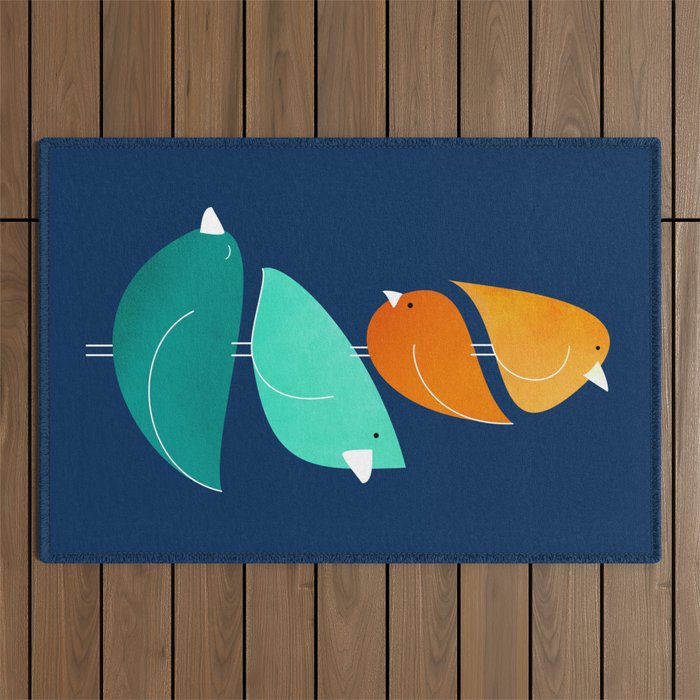 Bird Stack III Illustration Outdoor Rug Gallery Image 1