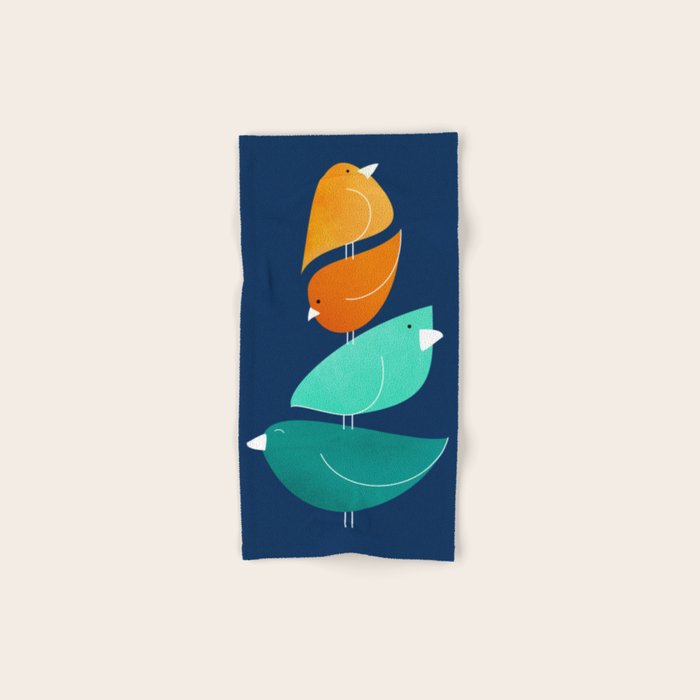 Bird Stack III Illustration Hand & Bath Towel Gallery Image 1