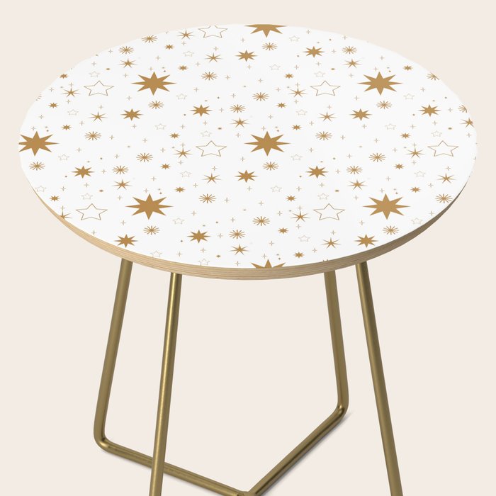 Golden Starburst Holiday Pattern Side Table Gallery Image 2
