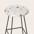 Golden Starburst Holiday Pattern Stool Gallery Image 2