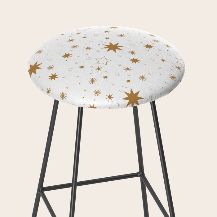Golden Starburst Holiday Pattern Stool Gallery Image 2