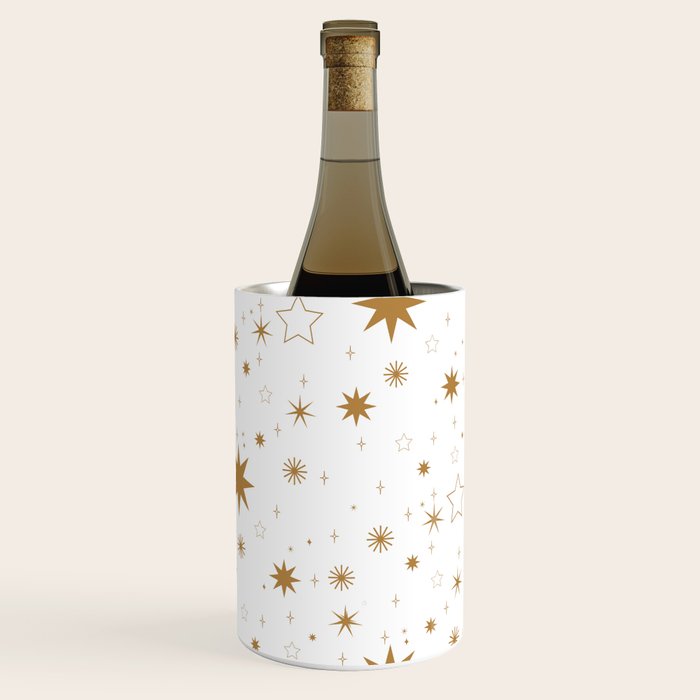 Golden Starburst Holiday Pattern Wine Chiller Gallery Image 3