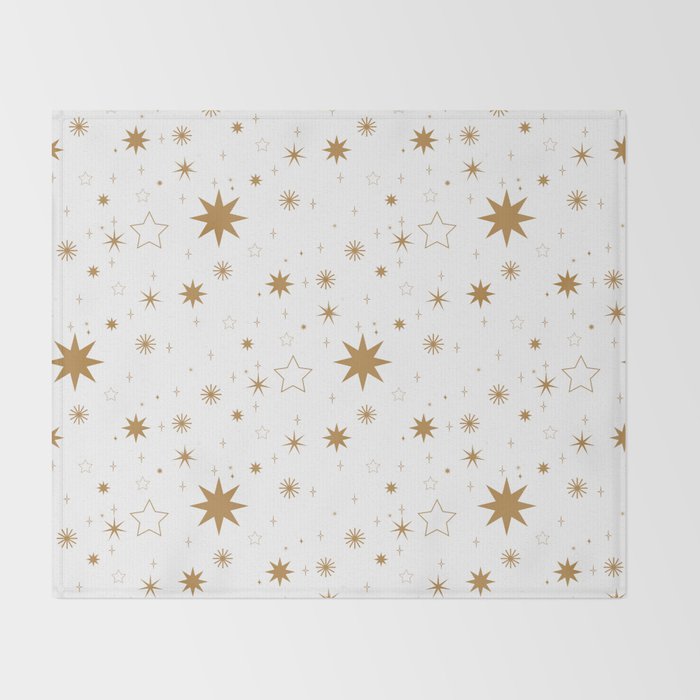 Golden Starburst Holiday Pattern Throw Blanket Gallery Image 2
