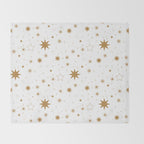 Golden Starburst Holiday Pattern Throw Blanket Gallery Image 2