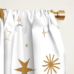 Golden Starburst Holiday Pattern Window Curtain Gallery Image 2