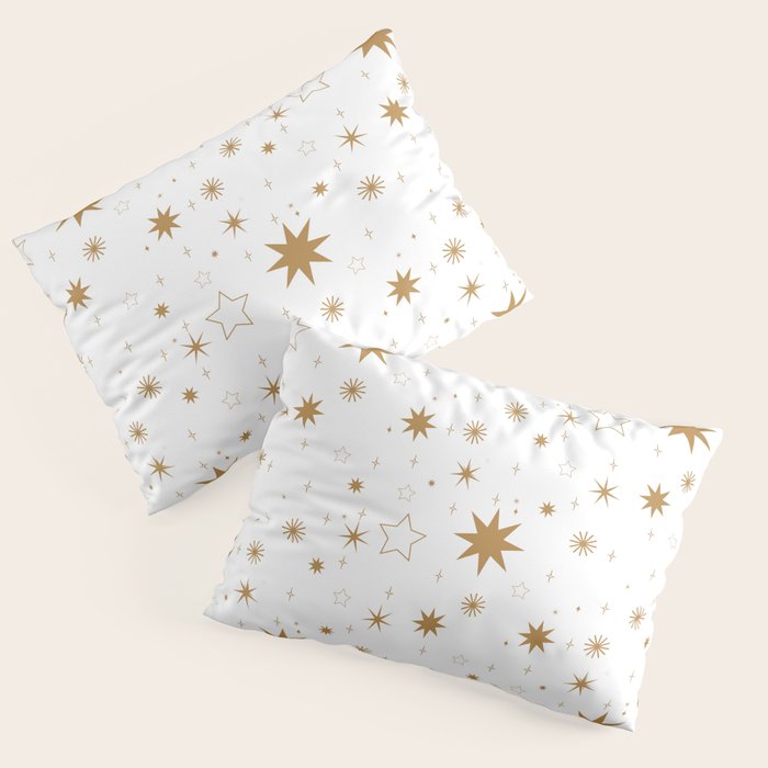 Golden Starburst Holiday Pattern Pillow Sham Gallery Image 1