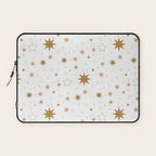 Golden Starburst Holiday Pattern Laptop Sleeve Gallery Image 1