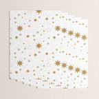 Golden Starburst Holiday Pattern Wrapping Paper Gallery Image 3