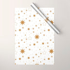 Golden Starburst Holiday Pattern Wrapping Paper Gallery Image 1