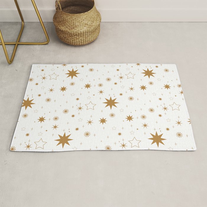Golden Starburst Holiday Pattern Rug Gallery Image 1