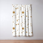 Golden Starburst Holiday Pattern Window Curtain Gallery Image 3