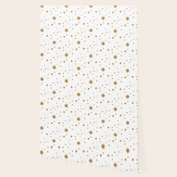 Golden Starburst Holiday Pattern Wallpaper Gallery Image 2