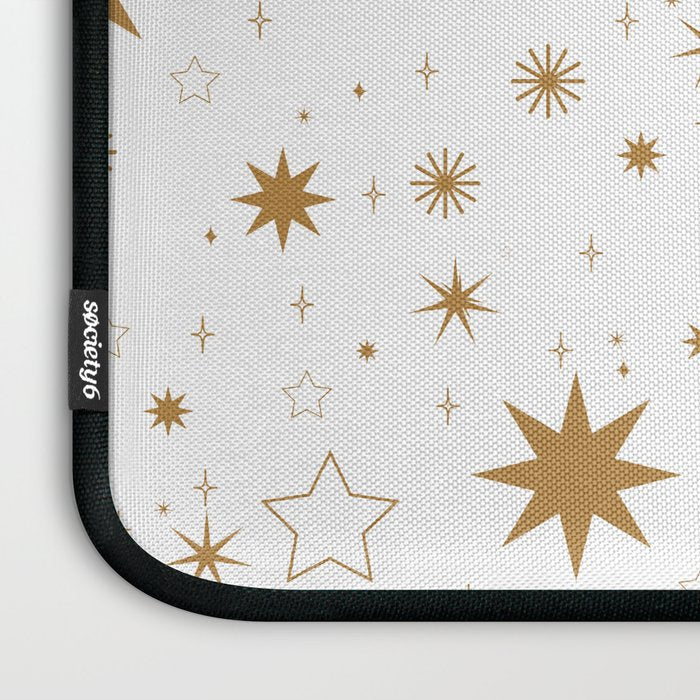 Golden Starburst Holiday Pattern Laptop Sleeve Gallery Image 3