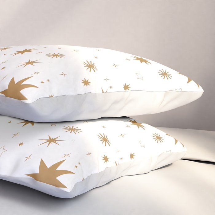 Golden Starburst Holiday Pattern Pillow Sham Gallery Image 3