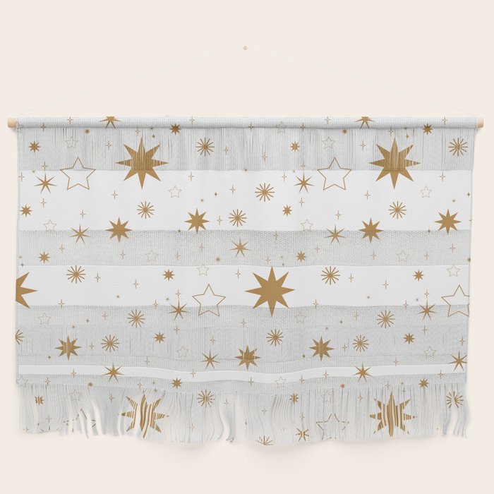 Golden Starburst Holiday Pattern Wall Hanging Gallery Image 1