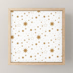 Golden Starburst Holiday Pattern Mini Art Print Gallery Image 1