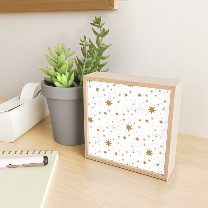 Golden Starburst Holiday Pattern Mini Art Print Gallery Image 2