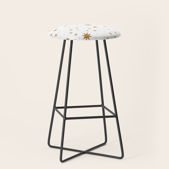 Golden Starburst Holiday Pattern Stool Gallery Image 1