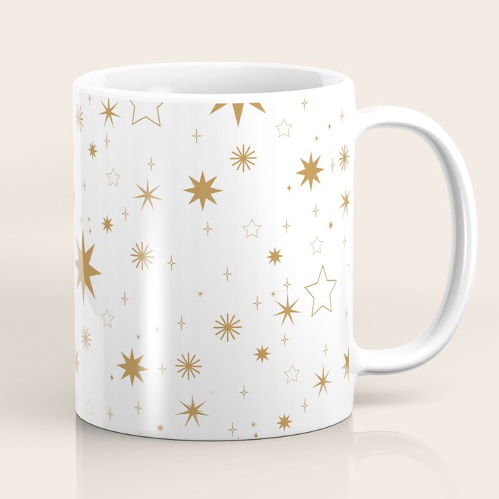 Golden Starburst Holiday Pattern Coffee Mug Gallery Image 1